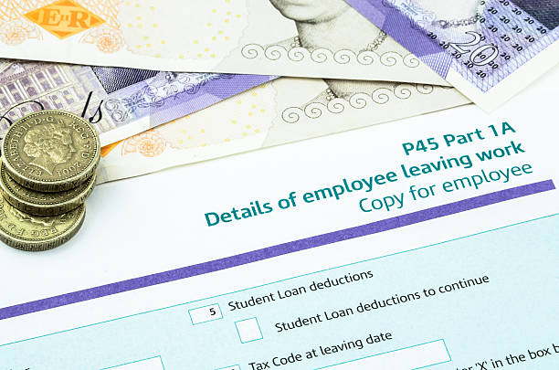 istock Detail of a P45 certificate 636004404