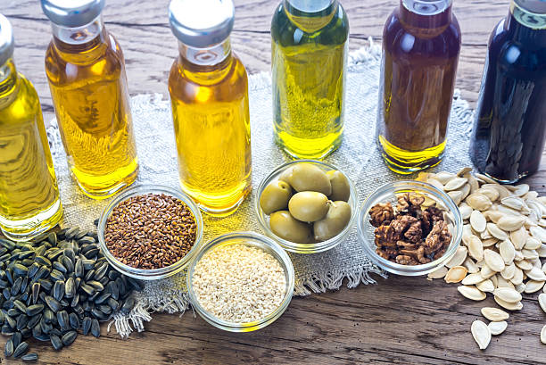 istock Bottles with different kinds of vegetable oil 636005592
