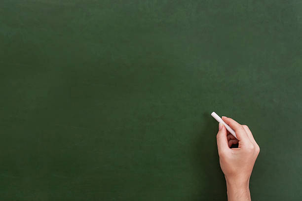 istock teacher holding a chalk about to write on a chalkboard 636006182