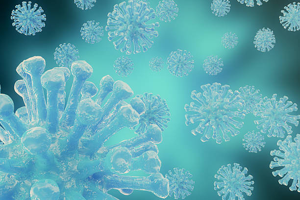 istock rendering viruses in infected organism, viral disease epidemic, virus abstract 636006314