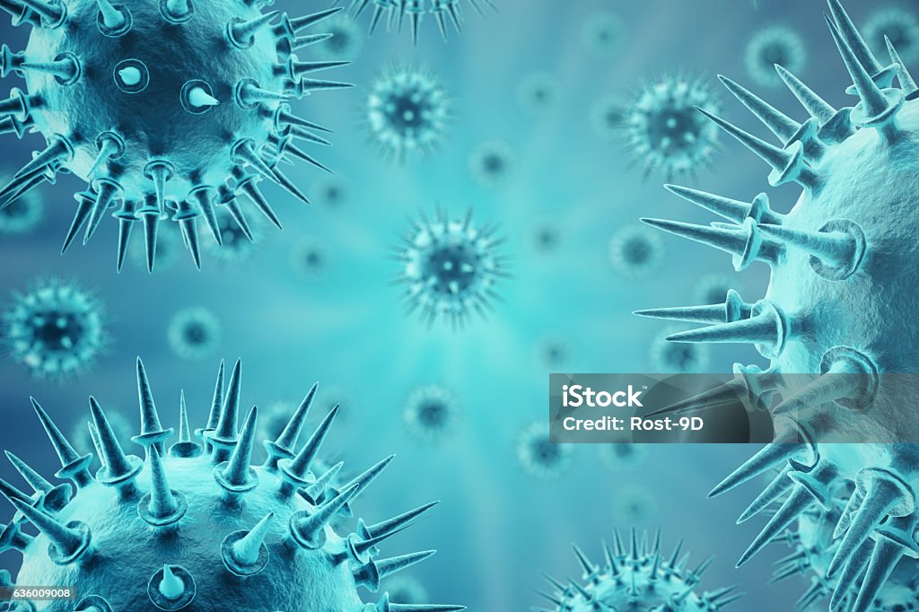 rendering viruses in infected organism, viral disease epidemic, virus abstract 3d rendering viruses in infected organism, viral disease epidemic, virus abstract background. AIDS Stock Photo