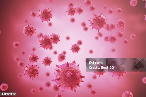 Rendering Viruses In Infected Organism Viral Disease Epidemic Virus Abstract Stock Photo - Download Image Now