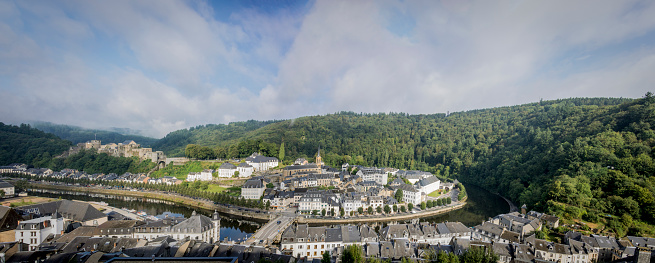 Panoramic view of the town of Bouillon in Belgium