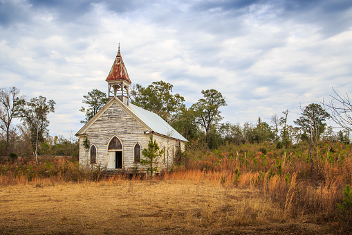Historic Presbyterian Church in Sumter County, Coatopa, Alabama.  Erected in the late 1800s.