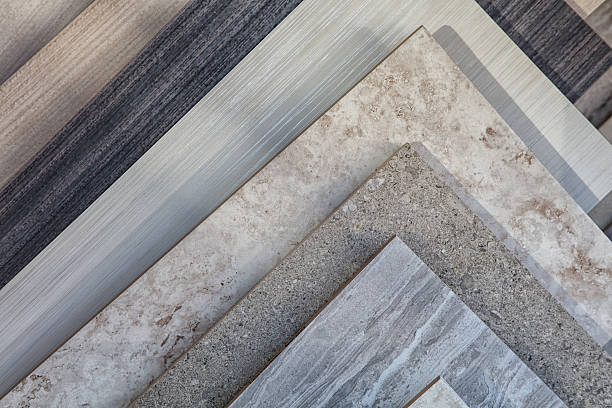 Tile samples in store Tile samples in store in rack for display marble rock photos stock pictures, royalty-free photos & images