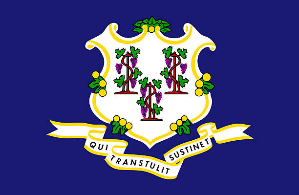 Connecticut State flat Flag stock photo