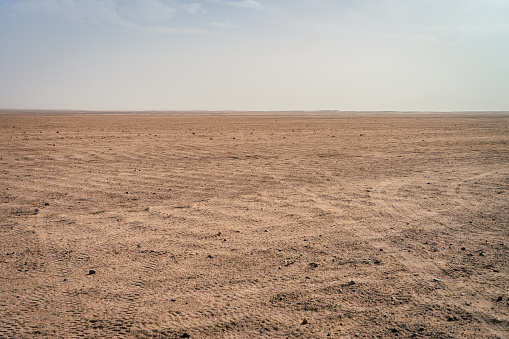 Desert landscape. Sahara landscapes an the sunset. Low light photo.