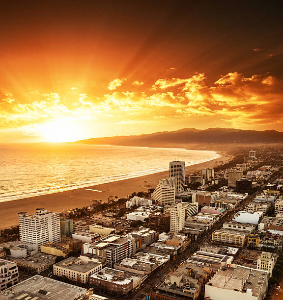 istock santa monica district from the helicopter 636020452