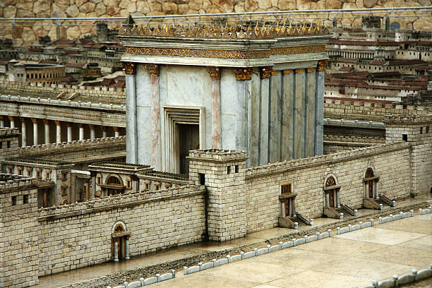 Model of the Second Temple. Jerusalem, Israel - January 3th, 2015: Model of the Second Temple, which was destroyed in the 1st century AD in the Israel Museum. synagogue stock pictures, royalty-free photos & images