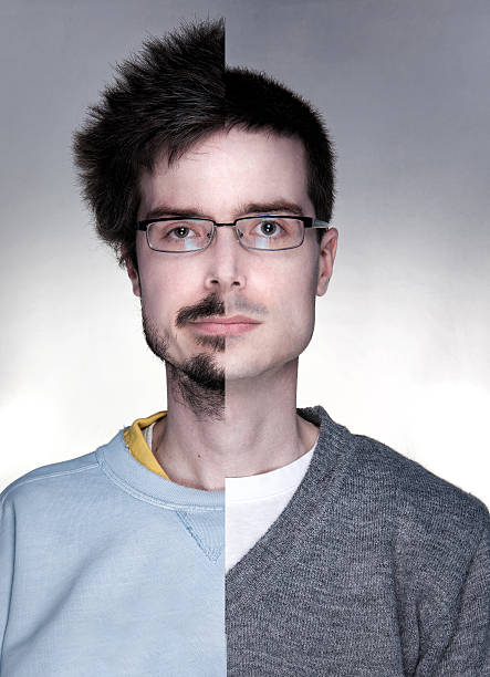 istock Young men before and after changing his look 636021476
