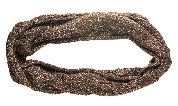istock Scarf isolated on white background.Scarf  top view .brown scar 636025748