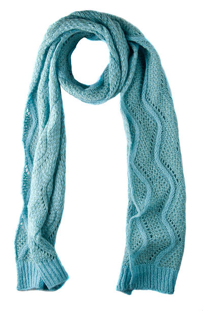 istock Scarf isolated on white background.Scarf  top view .turquoise 636026282