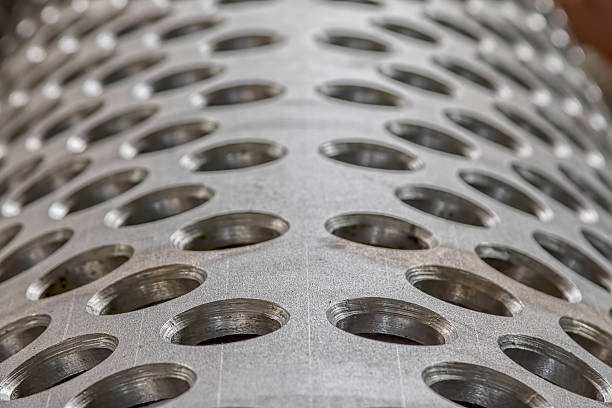 Metal tunnel detail Metal tunnel made of rounded steel pipe with holes. deconstruct stock pictures, royalty-free photos & images