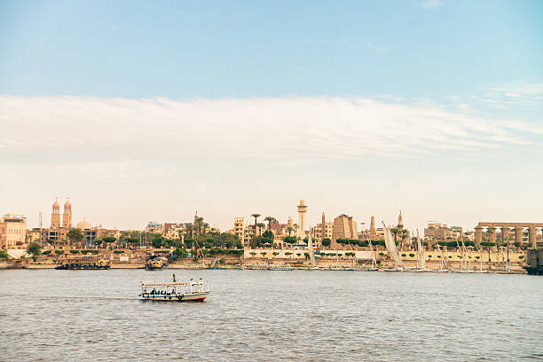 istock Nile river landscape with bots near Luxor city, Egypt 636034260
