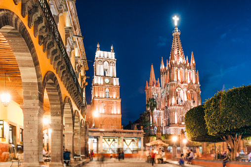 Nightlife of San Miguel de Allende in Mexico.