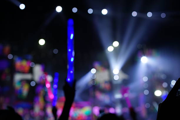 istock Defocused entertainment concert lighting on stage 636039974