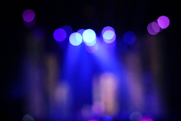 istock Defocused entertainment concert lighting on stage 636041096
