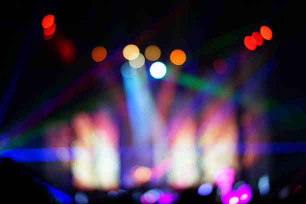 istock Defocused entertainment concert lighting on stage 636042252