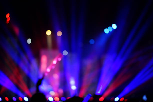 istock Defocused entertainment concert lighting on stage 636043420