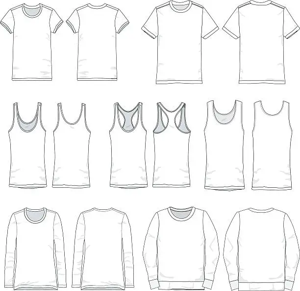 Vector illustration of Vector Men and Women tee templates