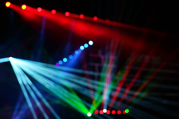 istock Defocused entertainment concert lighting on stage 636049202