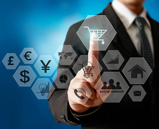 istock virtual icon of social network 636054226