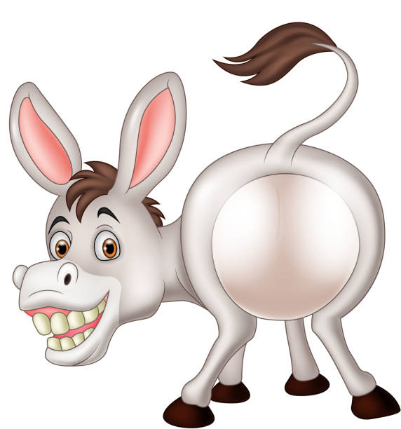 мультфильм смешной талисман осла - ass mule animal bizarre stock illustrations
