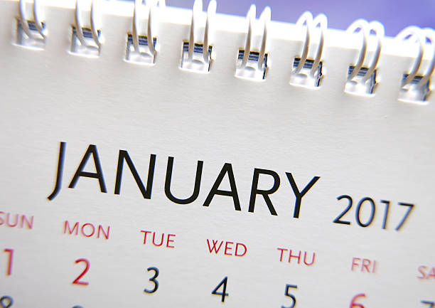 istock Close up calendar of January 2017 636057012