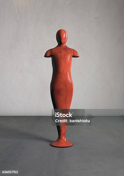 Wooden Sculpture Of A Human Figure Stock Photo - Download Image Now - Abstract, Creativity, Design