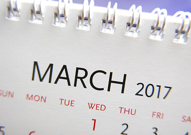 istock Close up calendar of March 2017 636057224