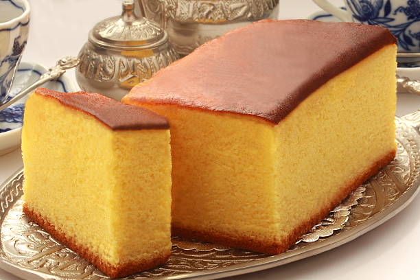 Japanese sponge cake, Castilla Cut Japanese sweets castella and shoot with coffee nagasaki prefecture photos stock pictures, royalty-free photos & images