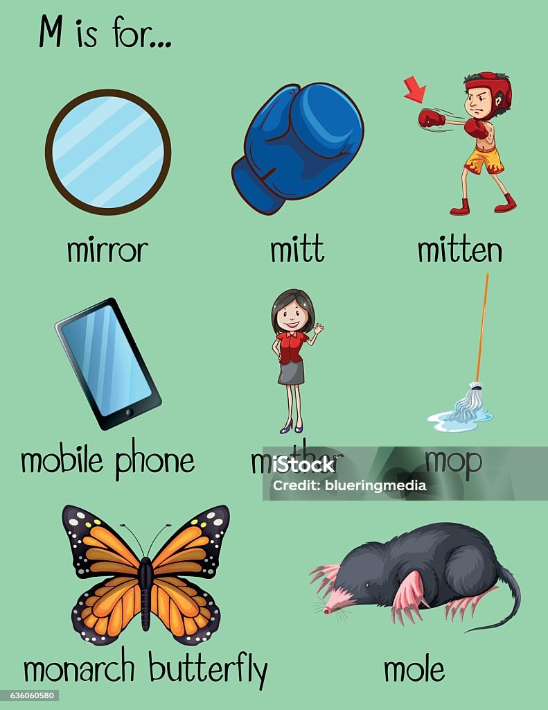 Many Words Begin With Letter M Stock Illustration - Download Image ...
