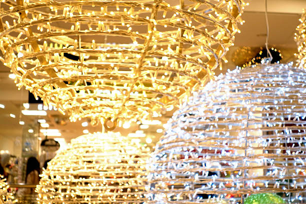 istock Christmas light decoration in shopping center - defocussed 636064266