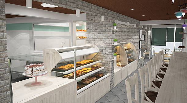 istock 3d rendering of a patisserie interior design 636066140