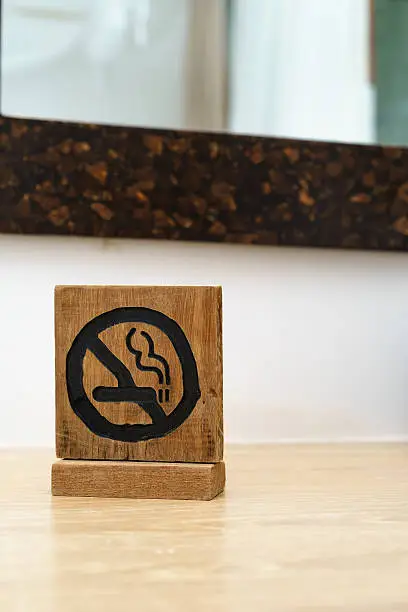 non-smoking sign in room