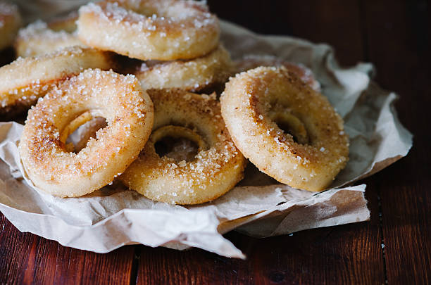 istock Breakfast whith homemade doughnuts with cinnamon sugar 636069306