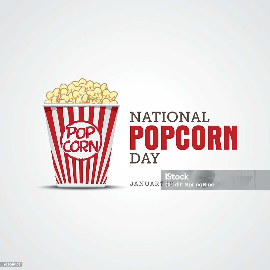 Journée nationale du maïs soufflé - clipart vectoriel de Pop-corn libre de droits