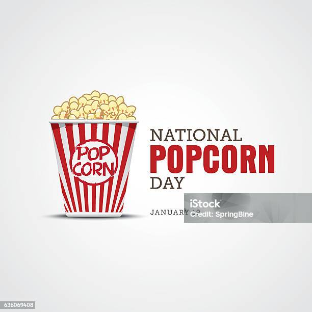 National Popcorn Day Stock Illustration - Download Image Now - Popcorn, Day, National Landmark