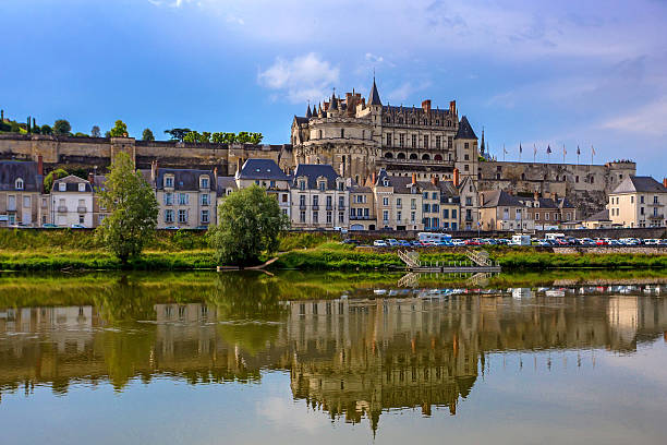 Scenic view of Amboise castle stock photo