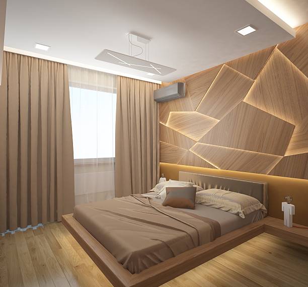 istock 3d rendering of a bedroom interior design 636072628