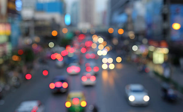 istock Evening traffic. The city lights. Motion blur. 636073238