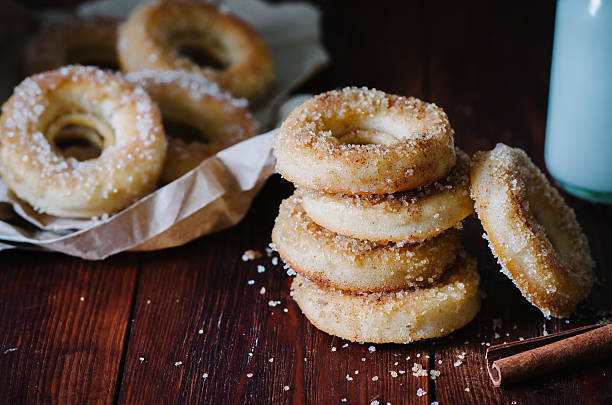 istock Breakfast whith homemade doughnuts with cinnamon sugar 636073246
