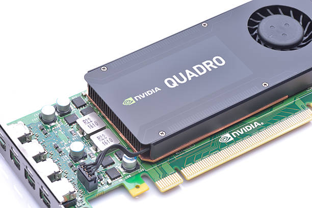 Nvidia Quadro K1200 from a powerful workstation isolated on white stock photo