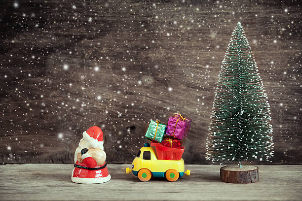 istock Christmas decoration on wooden background with snow 636083650