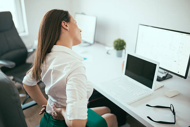 istock Girl has back pain 636086582