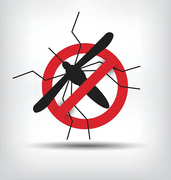 Vector illustration of stop mosquito sign. vector illustration.