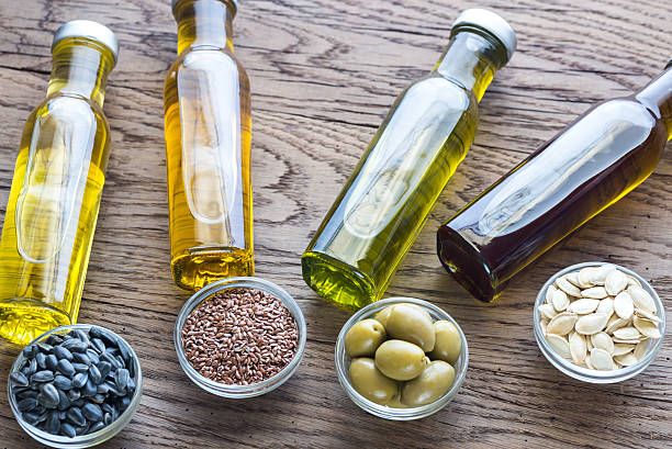 istock Bottles with different kinds of vegetable oil 636089790