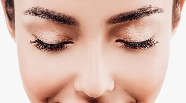 Photo of Eye woman eyebrow eyes lashes