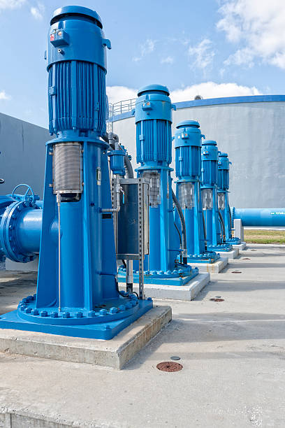 high pressure crystal bluish sweet water flushing out of an agriculture industrial tube well in fields