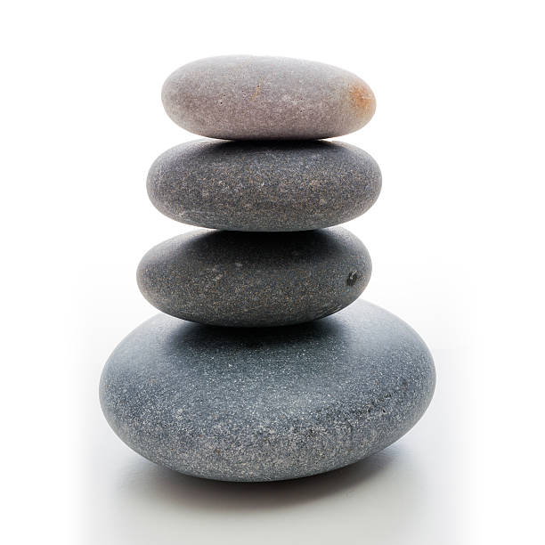 istock stone zen tower with grained basalt stones 636101154